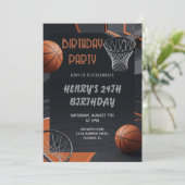 Premium Basketball Birthday Invitation 招待状 (スタンド正面)