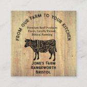 Premium Beef Farmer & Cattle Meat Business Card –  スクエア名刺 (正面)