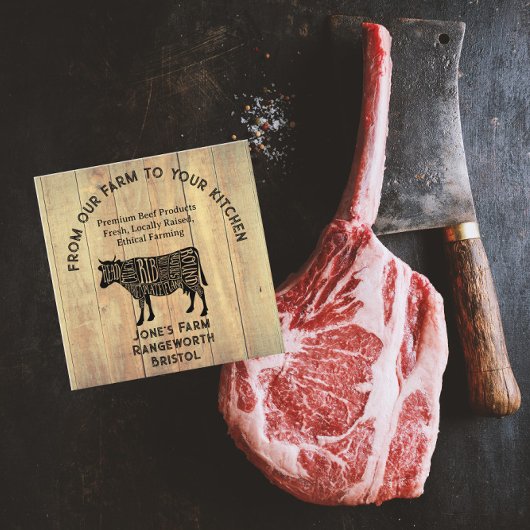 Premium Beef Farmer & Cattle Meat Business Card –  スクエア名刺