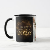 premium black gold happy new year coffee mug マグカップ (左)