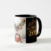 premium black gold happy new year coffee mug マグカップ (正面右)