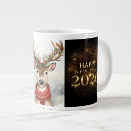 premium black gold happy new year Specialty mug ジャンボコーヒーマグカップ