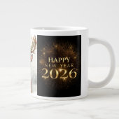 premium black gold happy new year Specialty mug ジャンボコーヒーマグカップ (右)