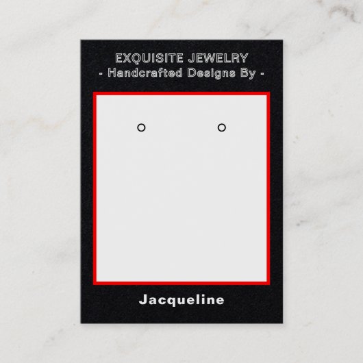 Premium Black Red Earring Display QR  名刺 (正面)