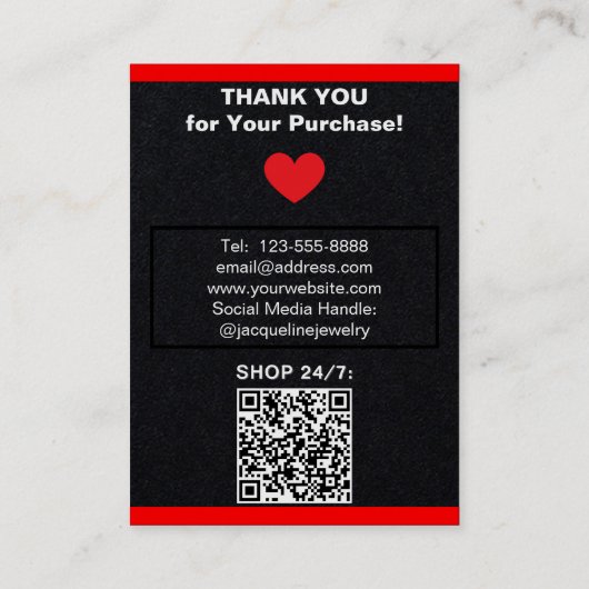 Premium Black Red Earring Display QR  名刺 (裏面)