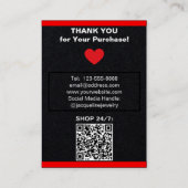 Premium Black Red Necklace Earrings QR  名刺 (裏面)