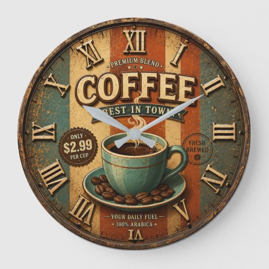 Premium Blend Coffee ラージ壁時計 (正面)