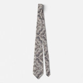 Premium Blue Gold and White Paisley Neck Tie ネクタイ (正面)