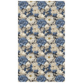 Premium Blue White Ivory Floral Tablecloth テーブルクロス (正面)