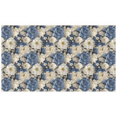 Premium Blue White Ivory Floral Tablecloth テーブルクロス (正面(横))
