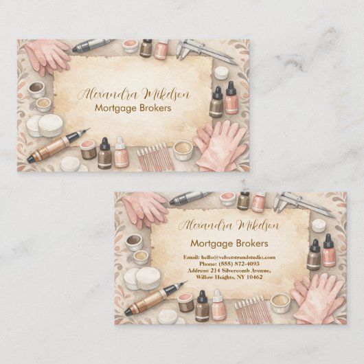 Premium Brows Beauty Business 名刺 (正面/裏面)