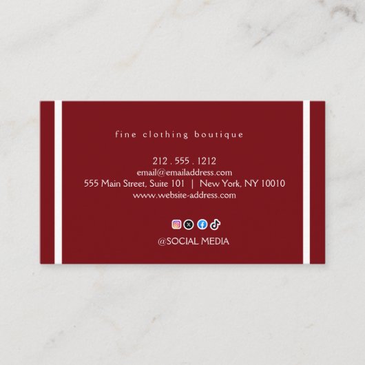 Premium Burgundy Gold Business Card Set 名刺 (正面)