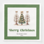 Premium Christmas Tree Leopard Print Dinner Napkin (正面)