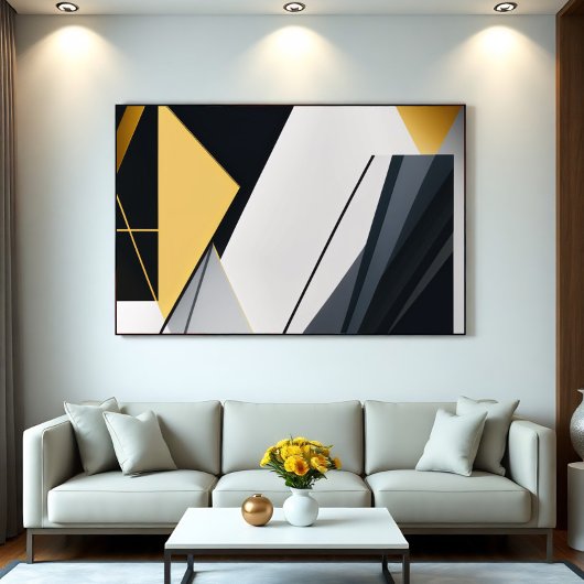 Premium Diagonal Geometry ポスター