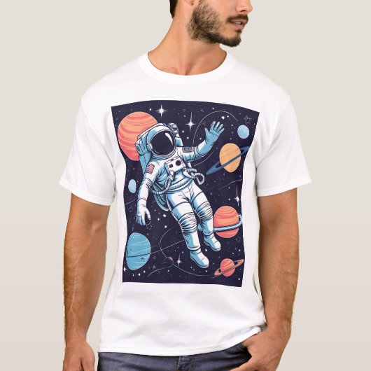 Premium Explorer Tシャツ：宇宙Adv宇宙飛行士 Tシャツ (正面)