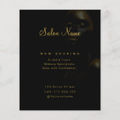 Premium Gold Beauty Studio Sign Black Luxury Salon チラシ (裏面)
