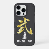 Premium Gold BUSHIDO 武 Kanji iPhone 16 Pro Case iPhoneケース (裏面)