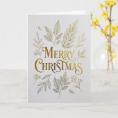 Premium Gold Foil Holiday Card カード (黄色い花)