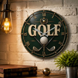 Premium Golf Lover Golfer Gift Country Club Home ラージ壁時計