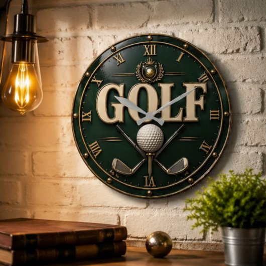 Premium Golf Lover Golfer Gift Country Club Home ラージ壁時計