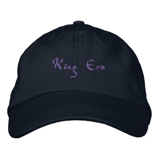 Premium King Era Navy-Hat Adjustable Clean Modern  刺繍入りキャップ (正面)