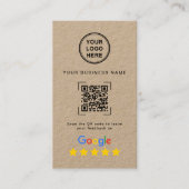 Premium Kraft QR Code Google Review 名刺 (正面)
