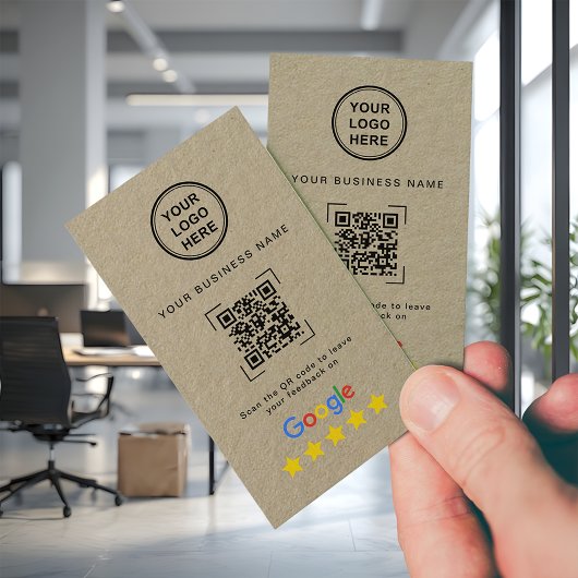 Premium Kraft QR Code Google Review 名刺