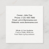 Premium Lamb Farmer & Cattle Meat Business Card – スクエア名刺 (裏面)