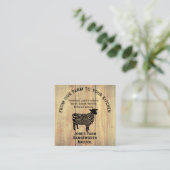 Premium Lamb Farmer & Cattle Meat Business Card – スクエア名刺 (スタンド正面)