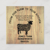Premium Lamb Farmer & Cattle Meat Business Card –  スクエア名刺 (正面)