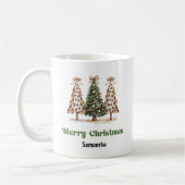 Premium Leopard Christmas Trees Custom Name Mug コーヒーマグカップ (左)