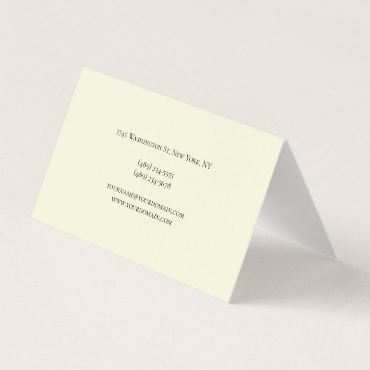 Premium Linen Exclusive Unique Monogram Beige 名刺 (裏面)