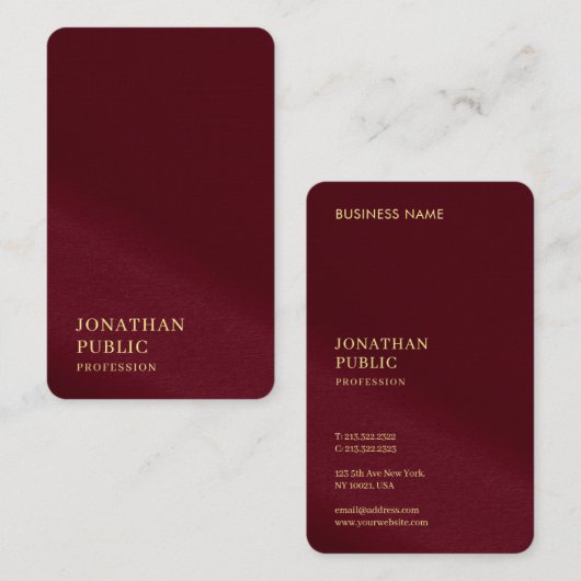 Premium Linen Ocean Japanese Size Gold Text Luxe 名刺 (正面/裏面)