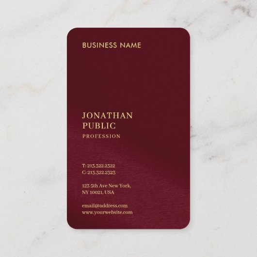 Premium Linen Ocean Japanese Size Gold Text Luxe 名刺 (裏面)