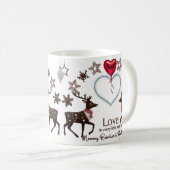 Premium Luxury Reindeer Snowflake Love in Every コーヒーマグカップ (正面右)