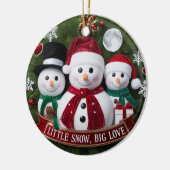Premium Luxury Snowman Family Christmas Wreath セラミックオーナメント (左)