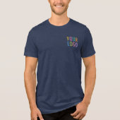 Premium Men's Navy Blue Tシャツビジネスロゴ トライブレンドＴシャツ (正面)