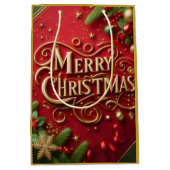 Premium Merry Christmas Gift Bag ミディアムペーパーバッグ (正面)