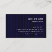 Premium Navy Pinstripe Business Card 名刺 (裏面)