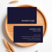 Premium Navy Pinstripe Business Card 名刺