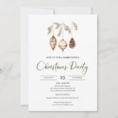 Premium Neutral Olive Light Brown Christmas Party 招待状 (正面)