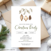 Premium Neutral Olive Light Brown Christmas Party 招待状