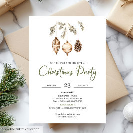 Premium Neutral Olive Light Brown Christmas Party 招待状