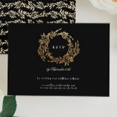 Premium Onyx Black Crestクラシックの結婚Webサイト 出欠カード