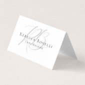 Premium Pearl Exclusive Unique Modern Monogram 名刺 (正面)