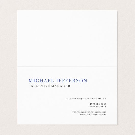 Premium Pearl Modern Elegant Simple Blue White 名刺 (外部フラット)