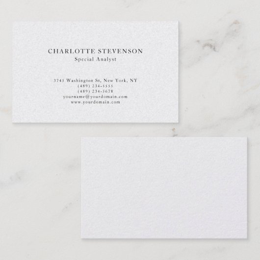 Premium Pearl Trendy Professional Plain Minimalist 名刺 (正面/裏面)