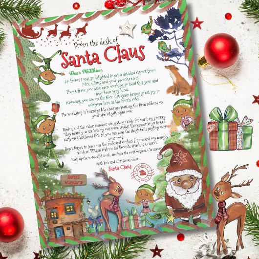 Premium Personalized Watercolor Letter from Santa 