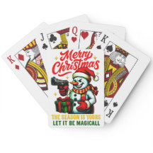 Premium Poker Playing Cards Christmas Snowman