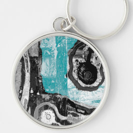 Premium Round Large Surface Current Abstract Flow  キーホルダー